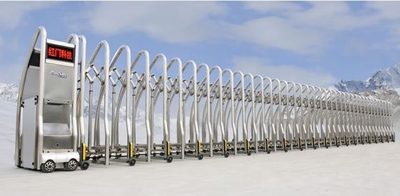 Porta retrátil elétrica Trackless automatizada, porta dobrável automática da universidade