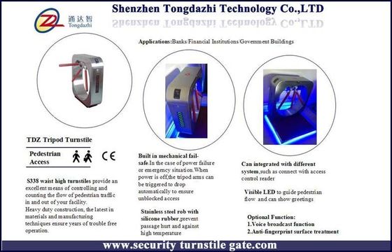 Produtos da segurança do torniquete do tripé da impressão digital com sistema de vigilância